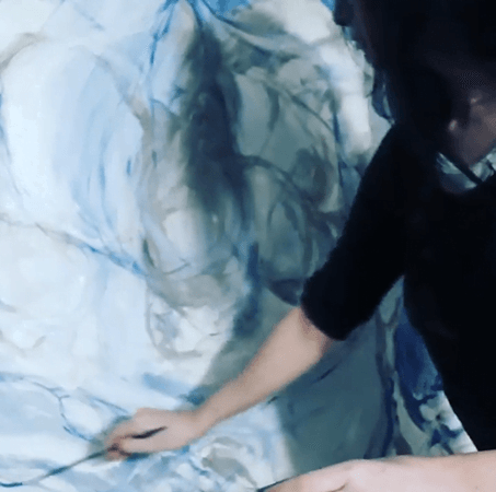 Artist working in their art studio