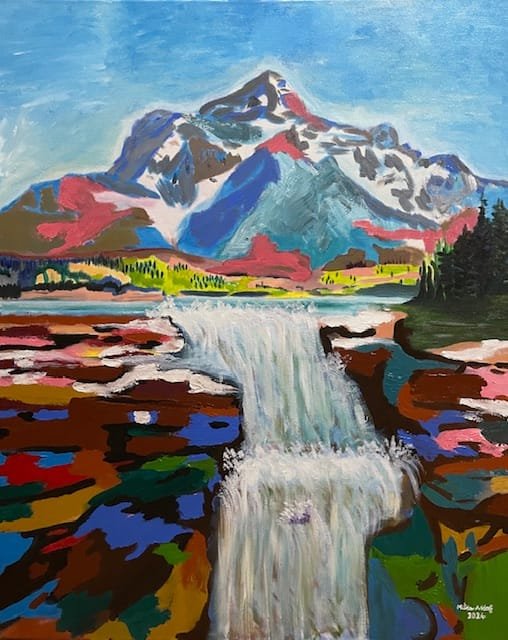 Acrylic painting on canvas, titled Puzzle, size 100x80cm, by the Lebanese artist Mitsa Assaf