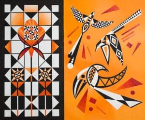 Painting titled Magpie-size-120x100cm-Oil-Linen-canvas-by-Dasha.jpg