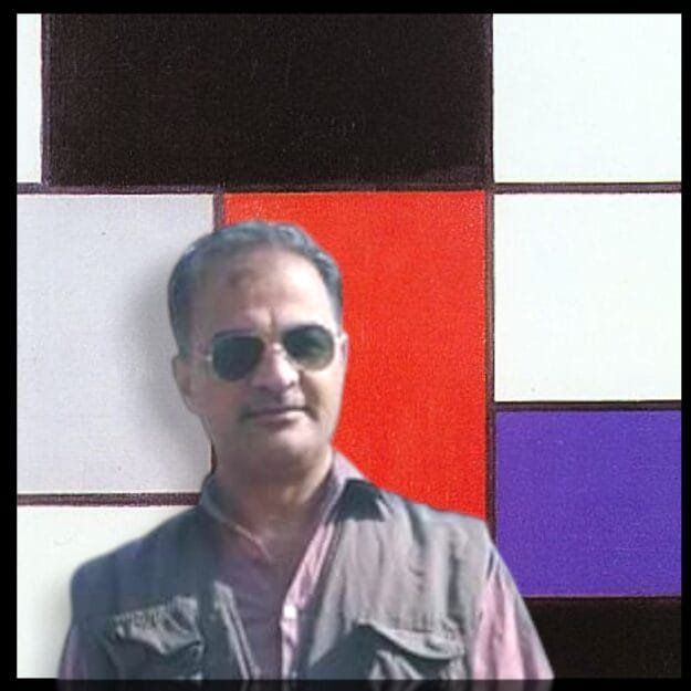 Portrait of the Iraqi artist Alaa Albaldawi a figurative abstract artist