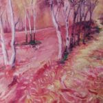 Acrylic painting on canvas titled by The Sacred Forest from the size 110x 150cm by the artist Zena Ghossoub