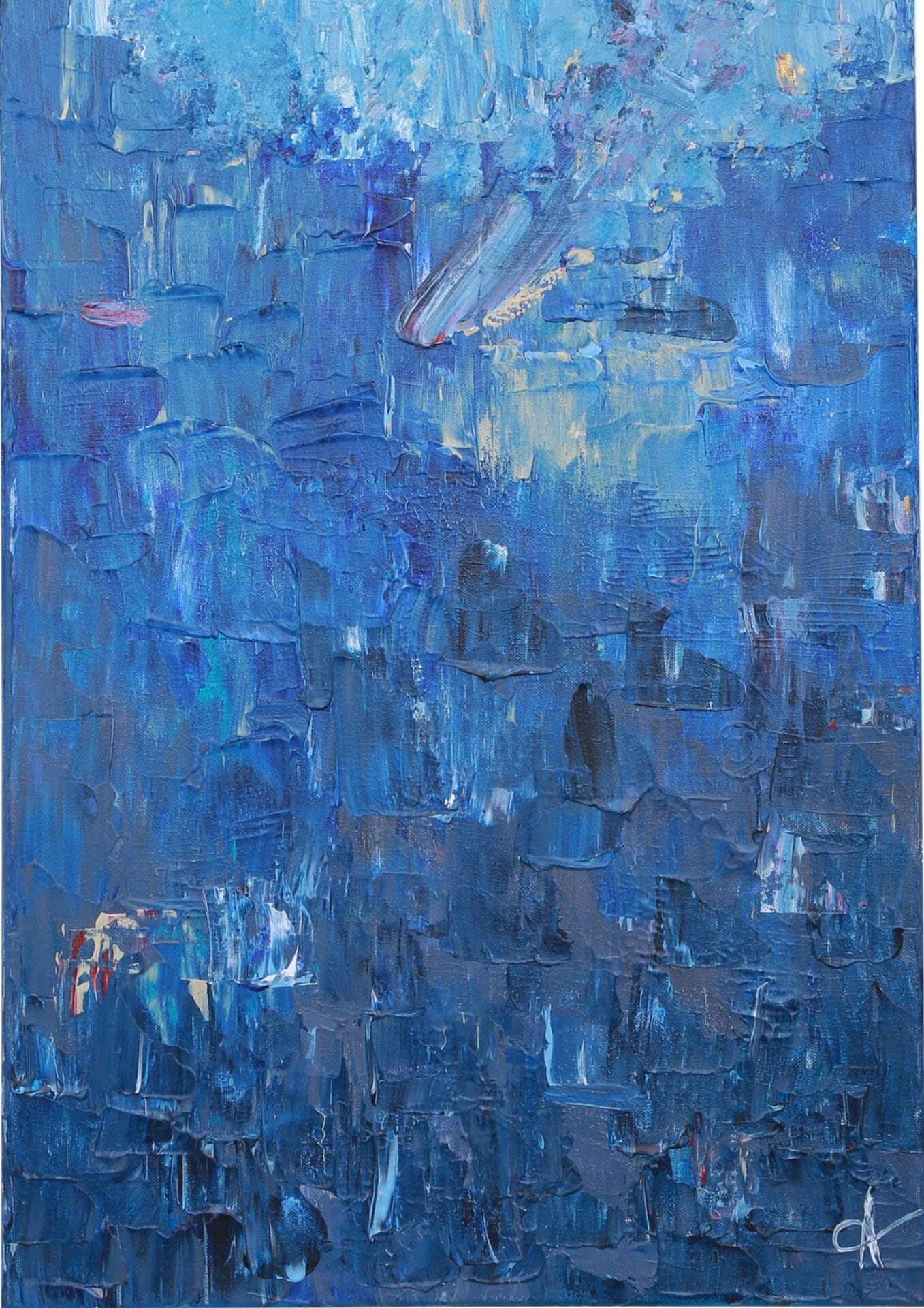Acrylic painted on canvas titled Collapse of Certainty created by the artist Asya Dimitrova