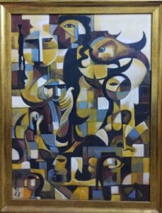 Artist Alaa Albaldawi, Size 60x80 cm, Material type: acrylic with oil colors on canvas. Work title/absent features/2022