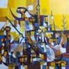 The Face of a Fish by Alaa Albaldawi, mixed medium acrylic & oil on canvas, size 90 x 90cm, year 2026