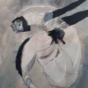 Metamorphosis mixed medium on cardboard size A3 by Zena Ghossoub