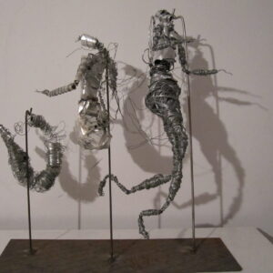 Transformation phases-Mixed metals and wires sculptures H= 60cm by Zena Ghossoub